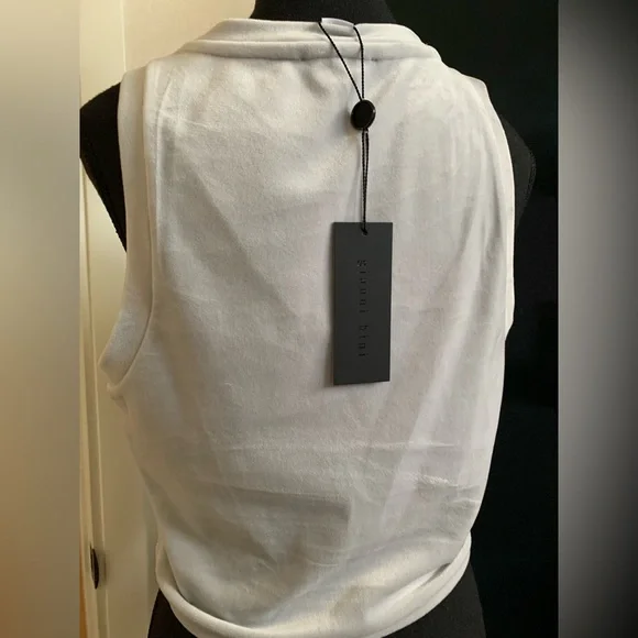 NWT Gianni Bini Knit Alli Velour Tank Top - size L - color gunmetal - Picture 2 of 3